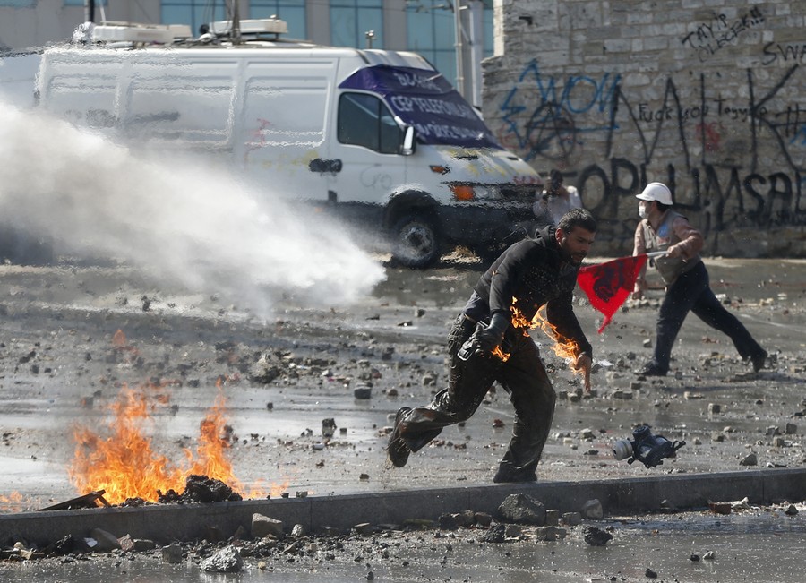 riot police retake istanbul s taksim