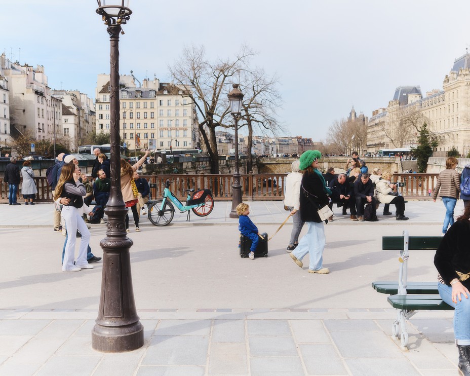 Picture of people walking on a street in Paris
