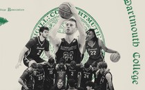 Illustration of Dartmouth basketball team and Dartmouth logo