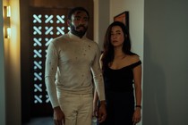 Donald Glover and Maya Erskine after fighting in Mr. & Mrs. Smith