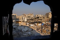 Destroyed buildings in the Gaza Strip