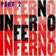 Part 2 is in blue text at the top left hand side. The word Inferno is repeated in black and red text set in a white background.