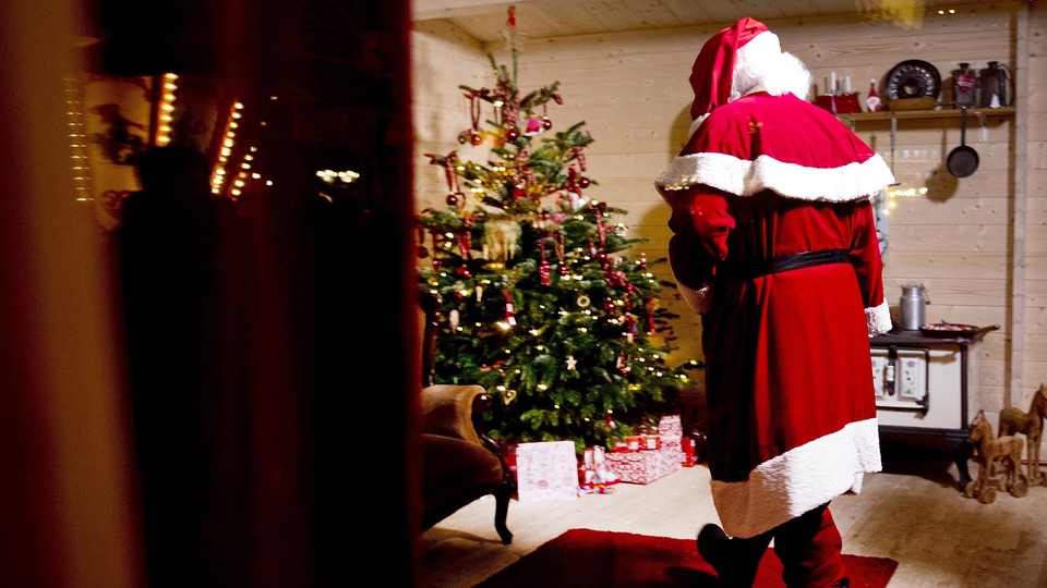 A man dressed up as Santa Claus in Germany