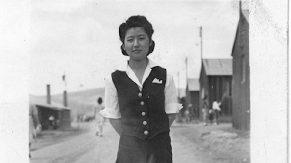 The author's grandmother, shown here at Heart Mountain internment camp, was able to make the most of the sewing classes she was offered.