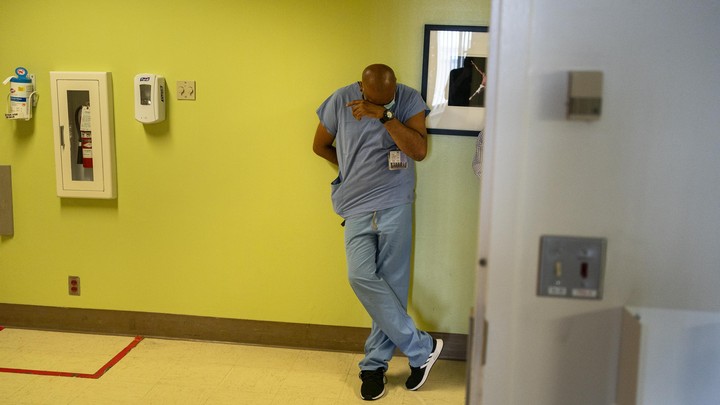 A health-care worker in a hospital.