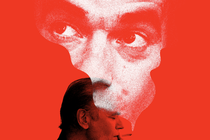 illustration of Martin Amis smoking with cloud of Martin Amis