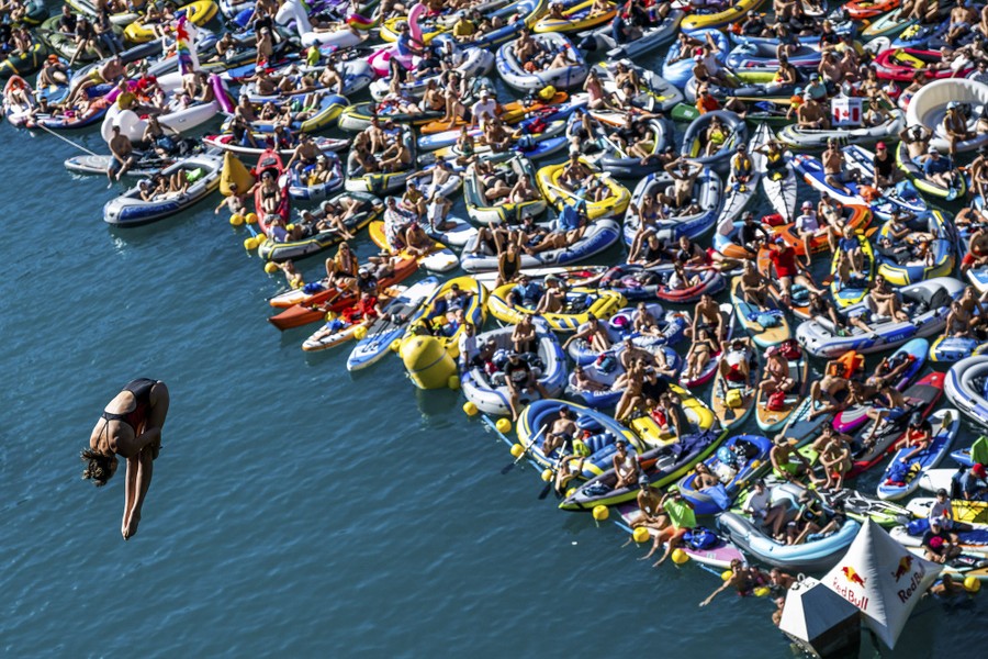 Photos of the Week Cliff Diving, Bull Chasing, River Ballet The Atlantic