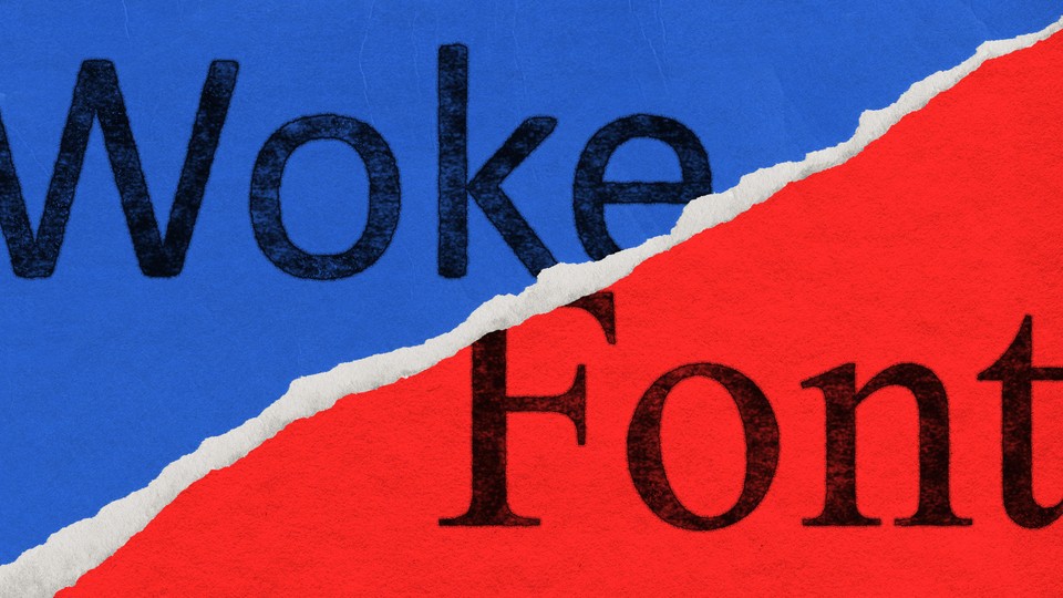 A ripped paper that reads Woke Font