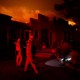 The wind-driven Kincade Fire burns near the town of Healdsburg, California.