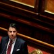 Italian Prime Minister Giuseppe Conte addresses the upper house of parliament.