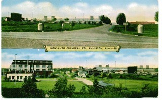 A postcard displaying the Monsanto Chemical Company in 1940