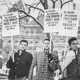 Workers picket the New York State Capitol in Albany for a raise in the minimum wage in 1963.