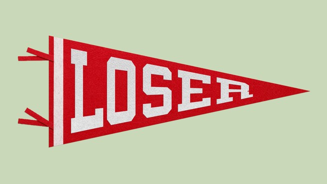 A football pennant with the text "Loser."