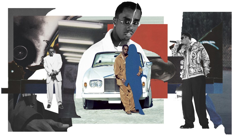 Collage of torn images of Puff Daddy