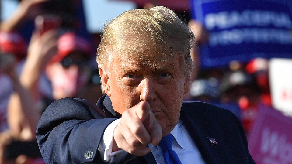 Donald Trump pointing at the camera