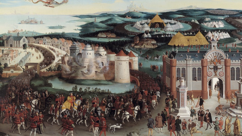 A painting of a meeting in the year 1520 between King Henry VIII of England and King Francois I of France
