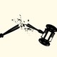 An illustration of a broken gavel.