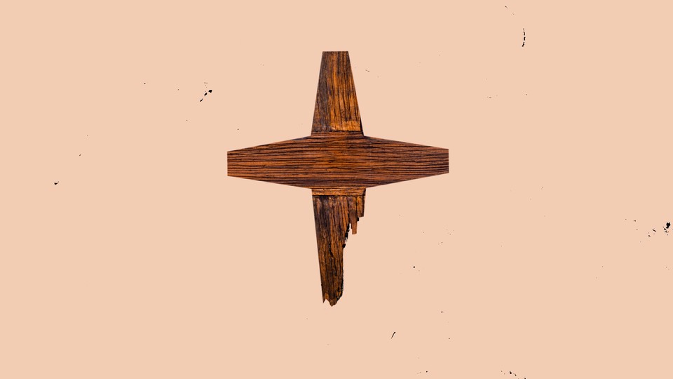 Illustration of a rotting wooden cross—the specific cross used in the Southern Baptist Convention logo