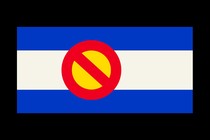 An image of Colorado's flag with a "cross out" symbol at its center