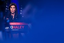 Nikki Haley standing at podium