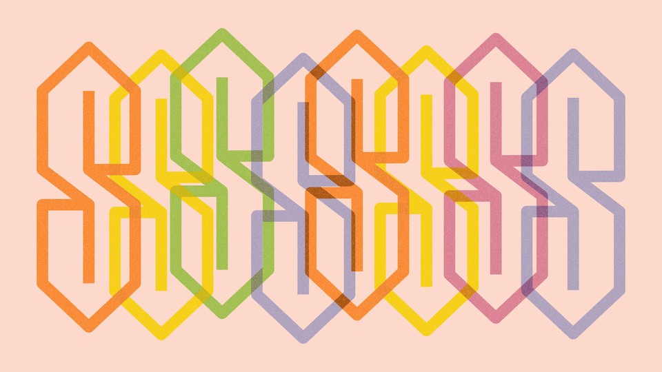 Illustration of the "cool S"—a blocky, graffiti-style letter "S"—in multiple colors, overlapping