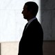 The silhouette of Mark Zuckerberg in a suit