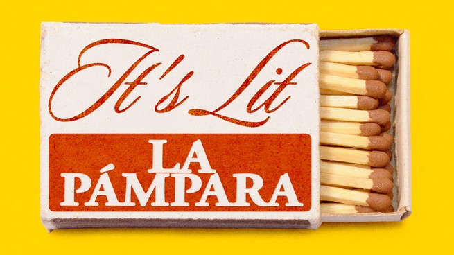 An image of a matchbox that says: "It's Lit: La Pámpara"
