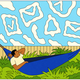 illustration of person in hammock with clouds shaped like inbox icons