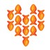 illustration of goldfish arranged in a heart shape