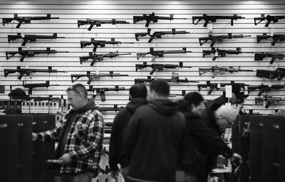 Photograph of AR-15 style weapons being sold at the 3rd annual Rod of Iron Freedom Festival, an open carry event to celebrate the Second Amendment, at the Tommy Gun Warehouse on Saturday, Oct 08, 2022 in Greeley, PA. 