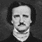 Animation of Edgar Allan Poe's face distorted into a spiral
