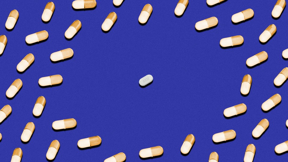 Xofluza pill surrounded by other pills