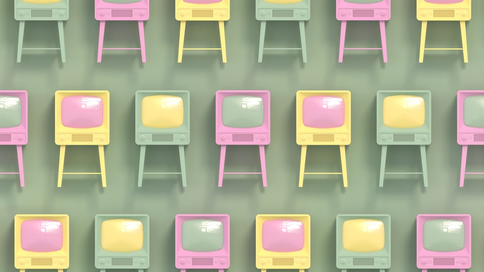 Old TVs in different colors illustration