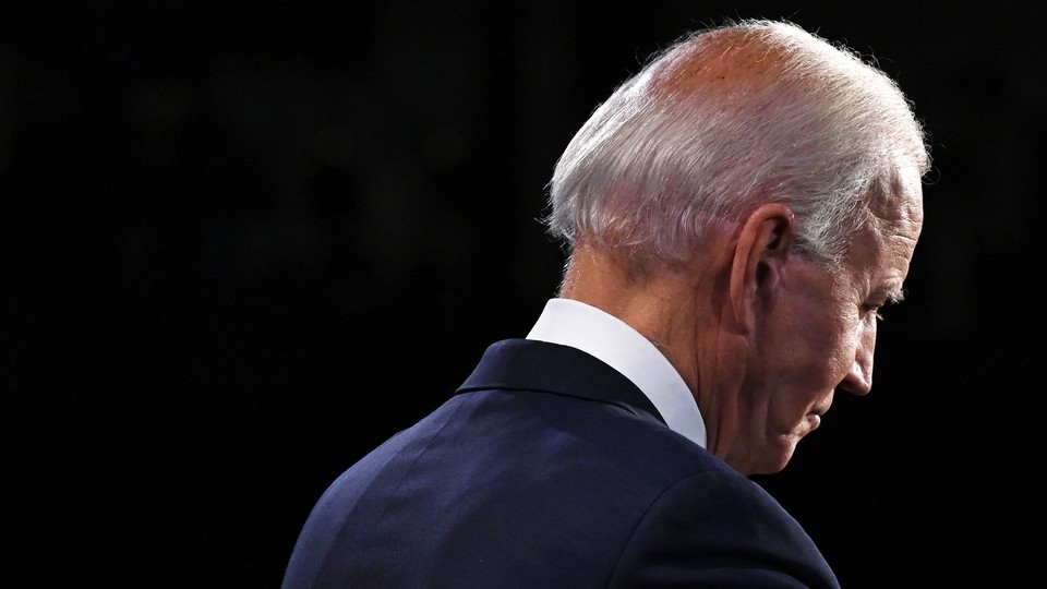 Joe Biden looking downward