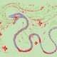 Digital embroidery of a snake.
