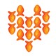 illustration of goldfish arranged in a heart shape