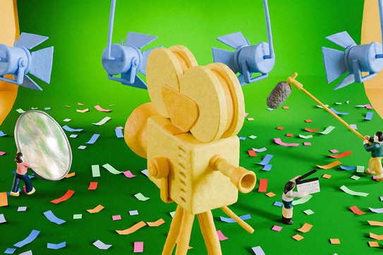 An illustration of a movie set