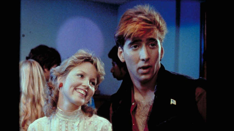 Deborah Foreman and Nicolas Cage in a scene from 'Valley Girl'