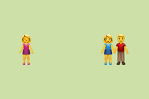 A graphic showing an emoji of a single woman glaring at an emoji of a couple holding hands.