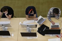 Students working at computers