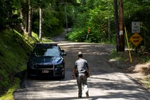 A police officer on a dead-end street