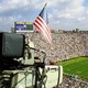 Television camera at a college football stadium