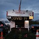 People arrive for a movie at the Warwick Drive-In on the first evening that the theater was allowed to reopen, May 15, 2020 in Warwick, New York.