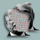 An illustration of Trump's face and a map of Wisconsin.