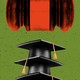 An illustration showing a looming gavel on top of stacked graduation caps