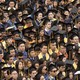 A sea of graduates in caps and gowns