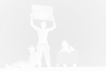 A negative image from a protest in Ferguson in 2015, in response to the shooting of Michael Brown