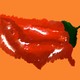An illustration of the United States as a red chile pepper