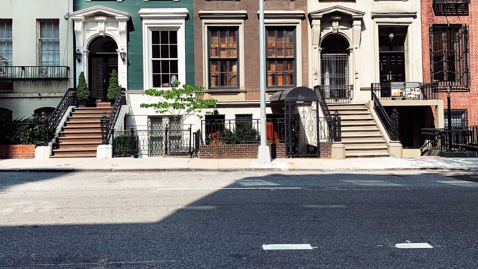 a street of brownstones in Brooklyn