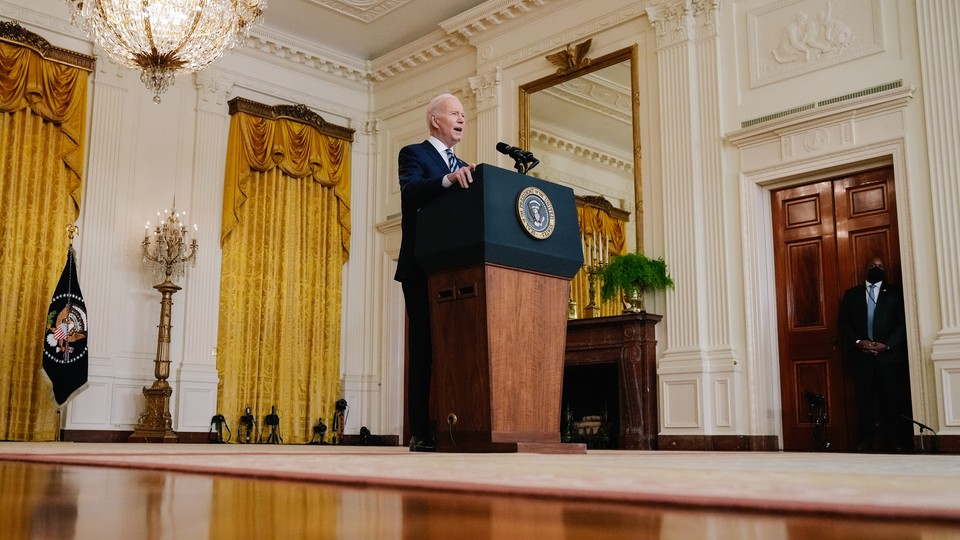 President Joe Biden at a podium